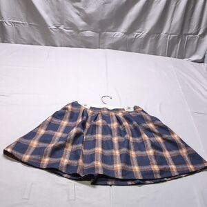 Modcloth Blue and Orange Plaid Mini Skirt
